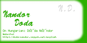 nandor doda business card